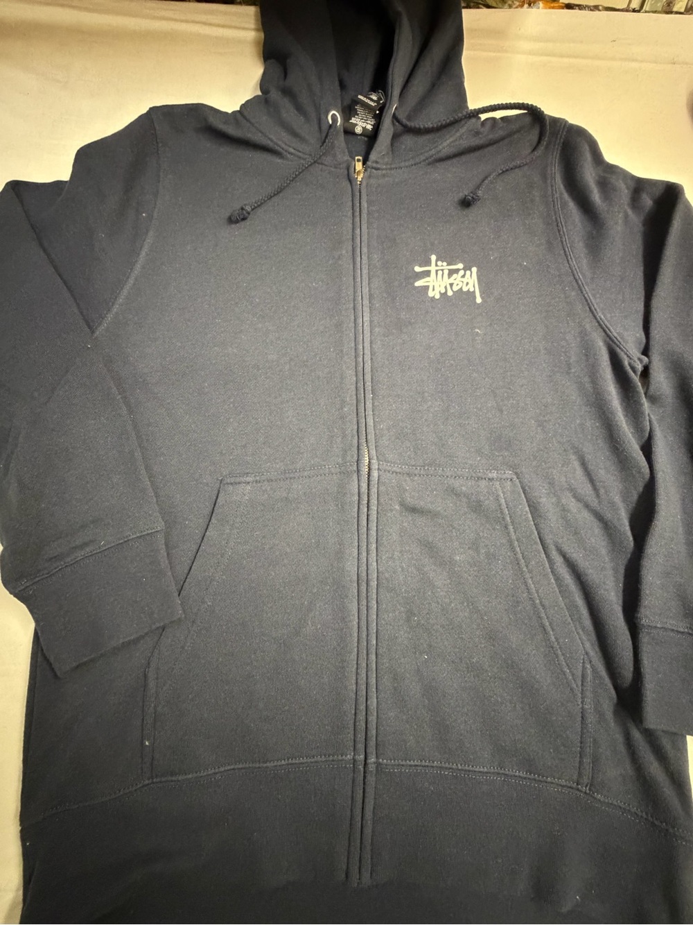 Men's Stussy Navy Zip-Up Hoodie
